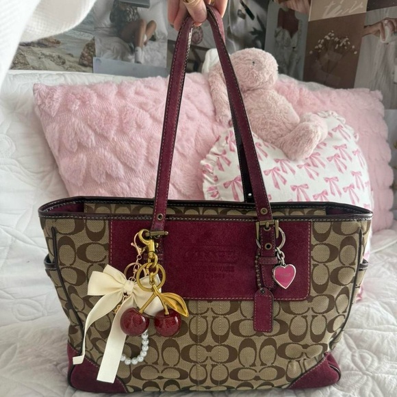 Y2K Coach Red and Brown Tote bag/purse - Picture 1 of 8